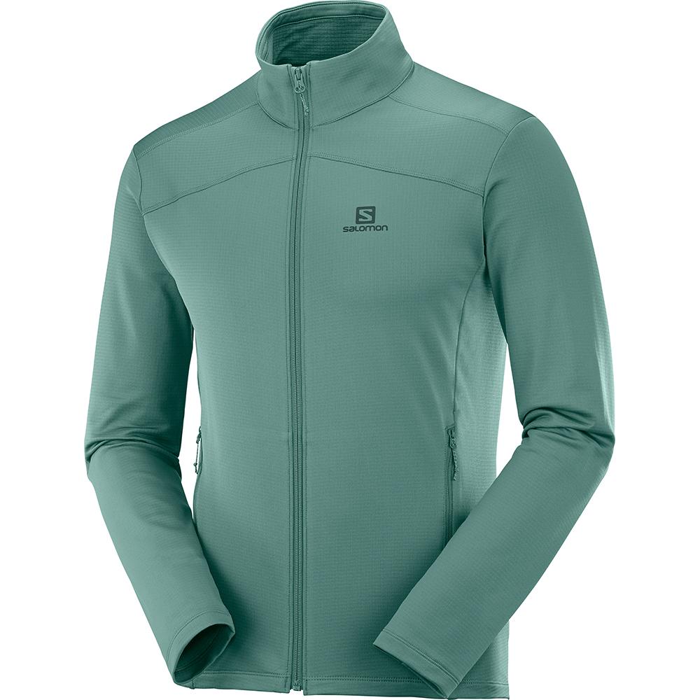 Vestes Imperméables Salomon Homme Vert - Salomon DISCOVERY LT FZ M - France (6751-KNQYS)